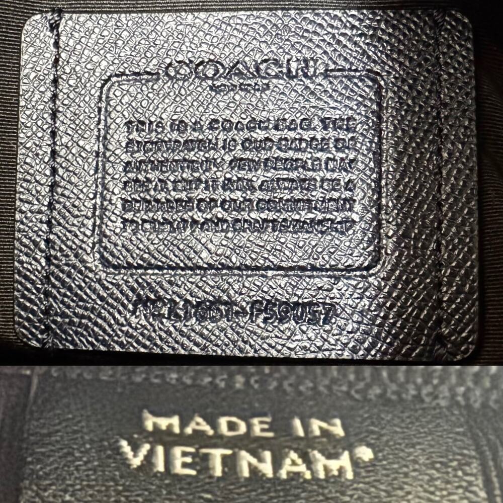 Coach Perry Slim Structured Briefcase Laptop Bag Blue Crossgrain Leather F59057 - Picture 16 of 16